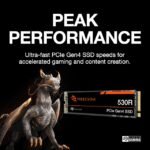 Seagate FireCuda 530R SSD 2TB Internal Solid State Drive - M.2 PCIe Gen4 ×4 NVMe 1.4, speeds up to 7400MB/s, 2400TBW, 1.8M MTBF with Rescue Services (ZP2000GM3A063) - Image 4