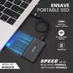 EVM EnSave External SSD 1TB - Smallest Portable SSD - 550 Mb/s Read & 500 Mb/s Write - USB 3.1 Gen 2 Type C - 10 Years Warranty (EPSSD/1TB) - Image 7