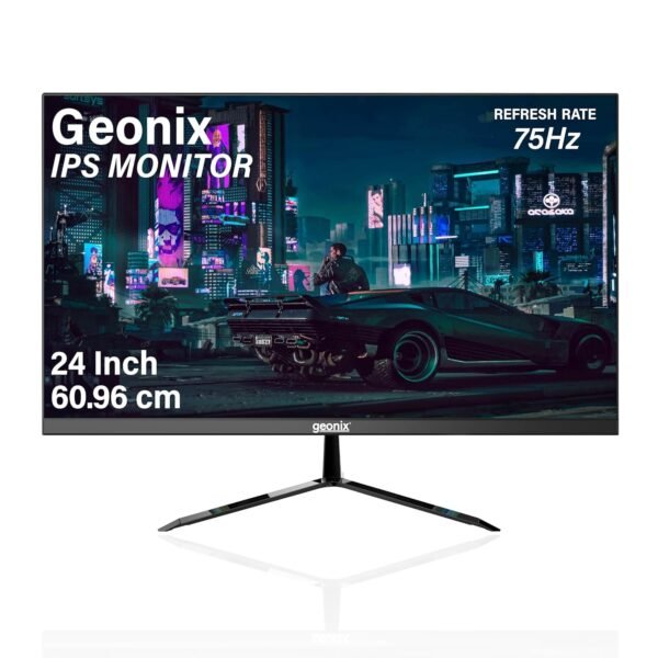 GEONIX Neon 27 Inch LED Curved Monitor 68.58 CM(27''),75Hz Refresh Rate,4000:1 Contrast Ratio,Max. Res. 1920X1080(16:9),8ms Response Time, 16.7M(8Bit) Display Color with 2X2W Built in Speaker,Black